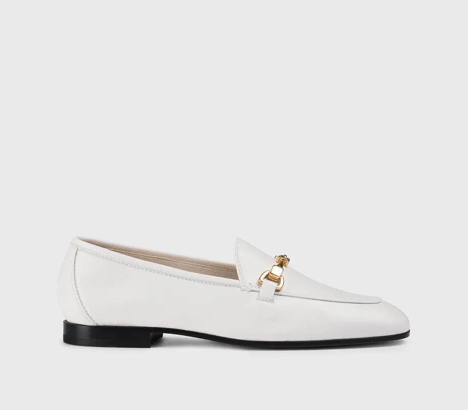 DD8878MEGNUZ279NW00 - Mocassino con morsetto in pelle bianco made by Doucal's