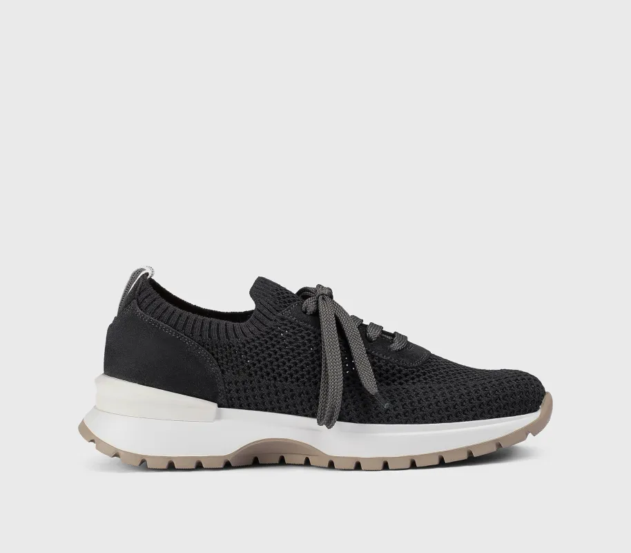 DD8765WHINPZ849SN02 - Sneaker in tessuto tecnico e suede "off black" made by Doucal's