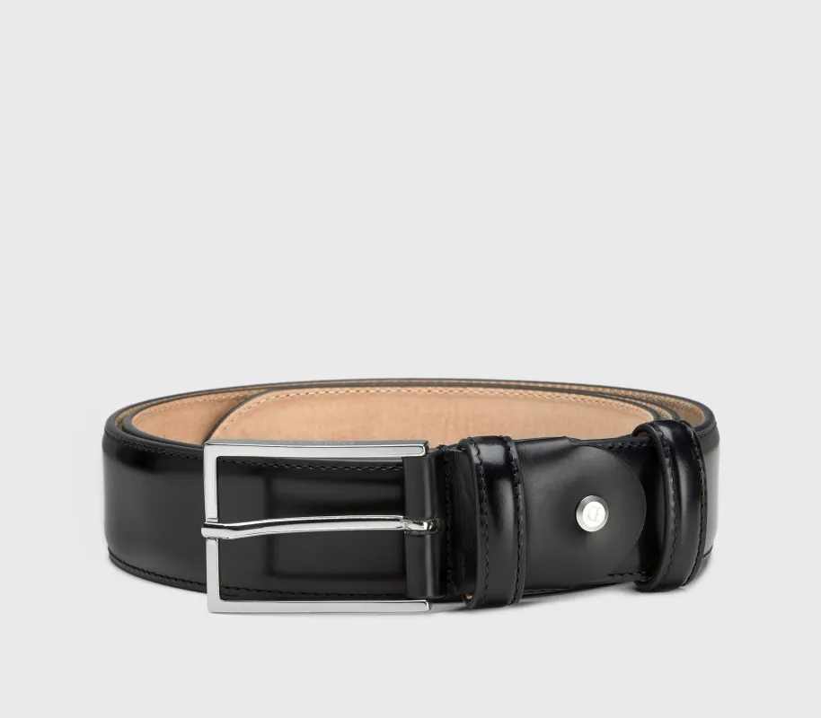 Cintura regolabile in pelle nera made by Doucal's