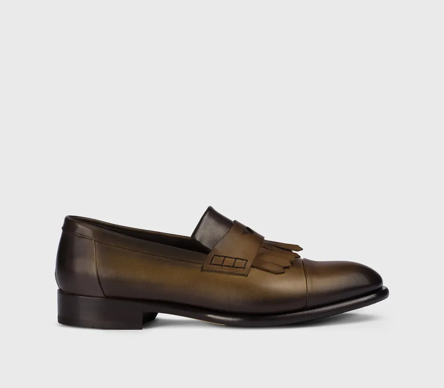 DU3478FREDUF159TM45 - Mocassino con frangia in pelle marrone "wood" made by Doucal's