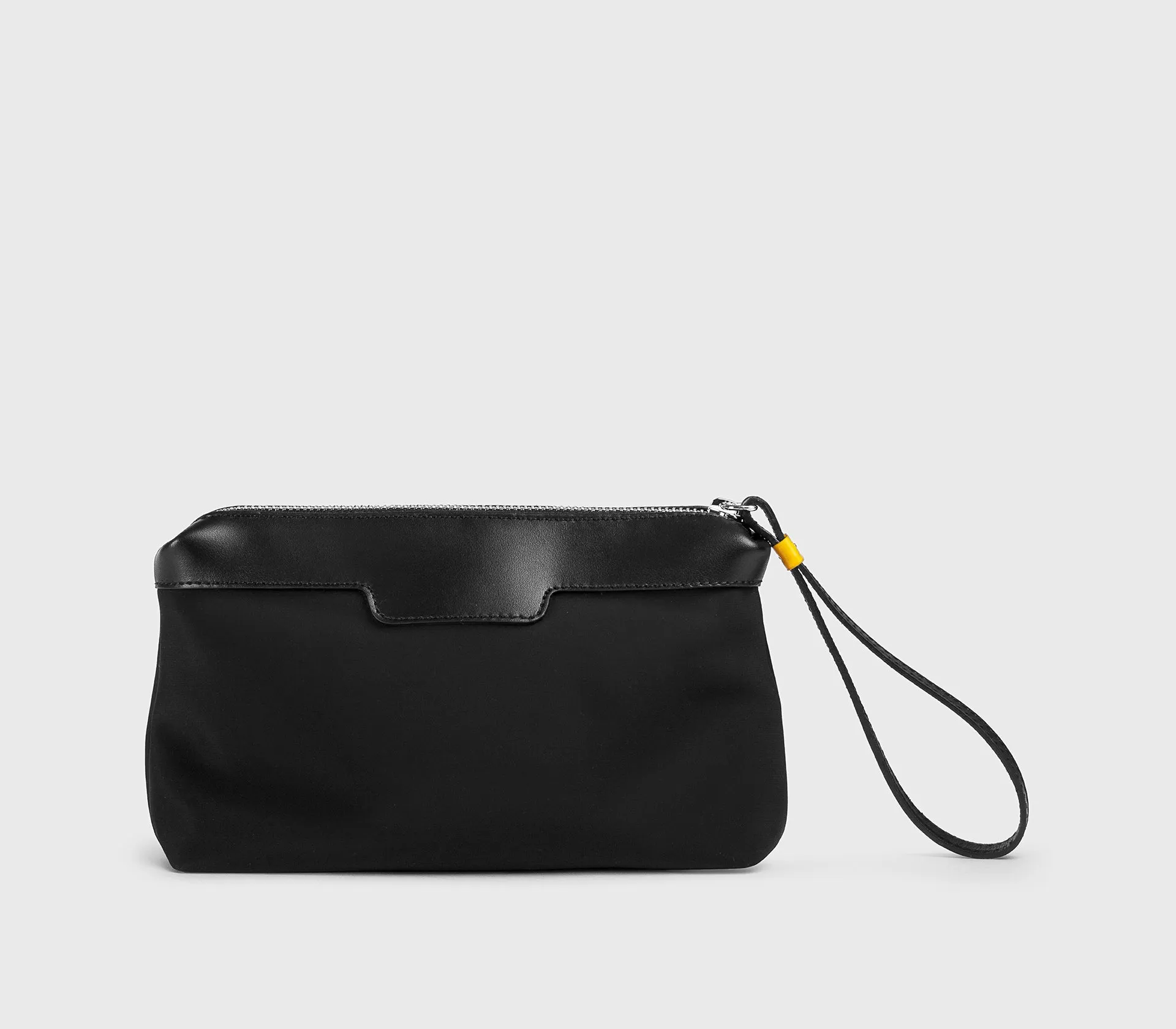 Pochette in tessuto tecnico e dettaglio in pelle nera sold by Doucal's product image thumbnail 3