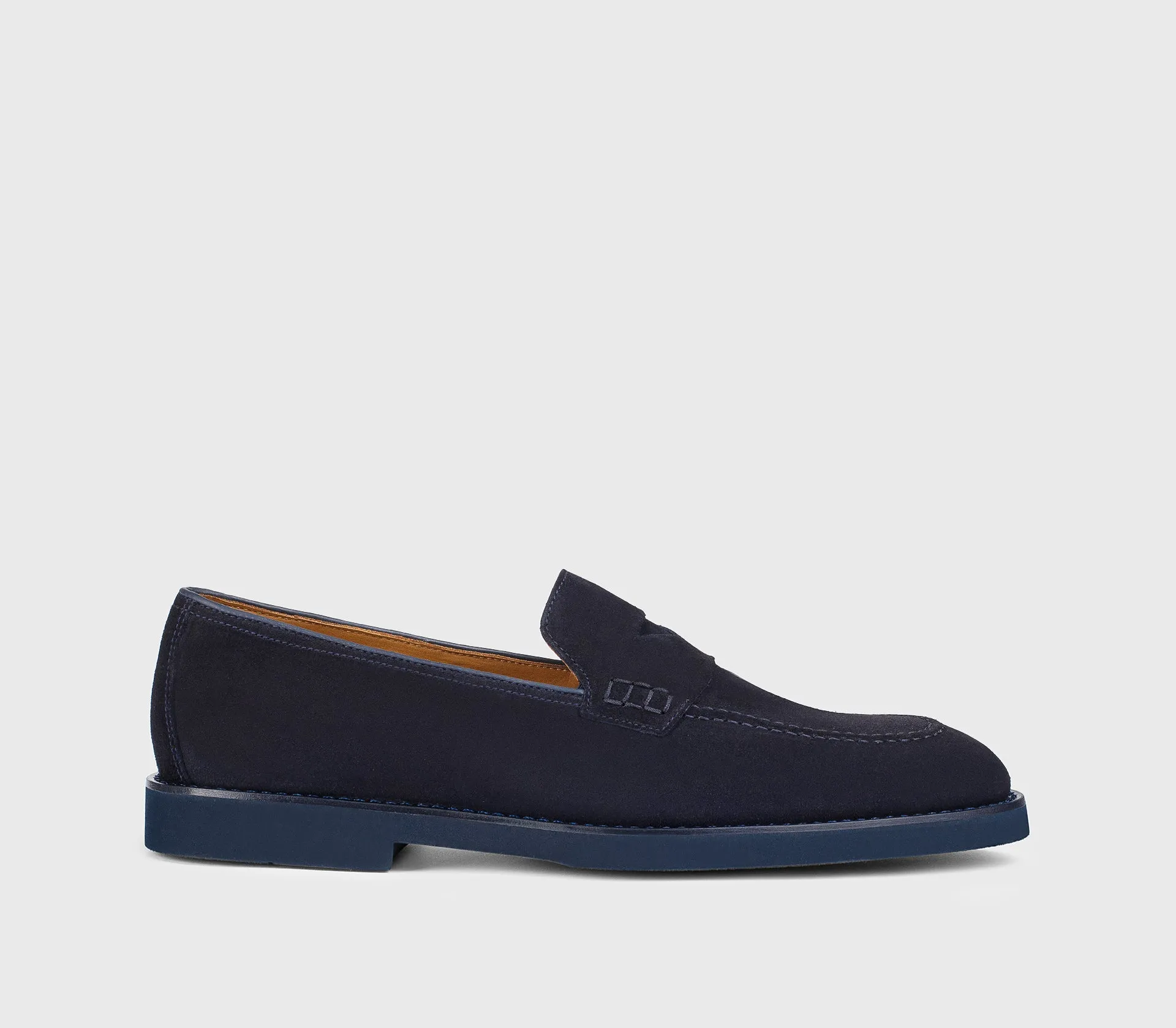 DU3294SALOUF009BB00 - Mocassino in suede blu sold by Doucal's