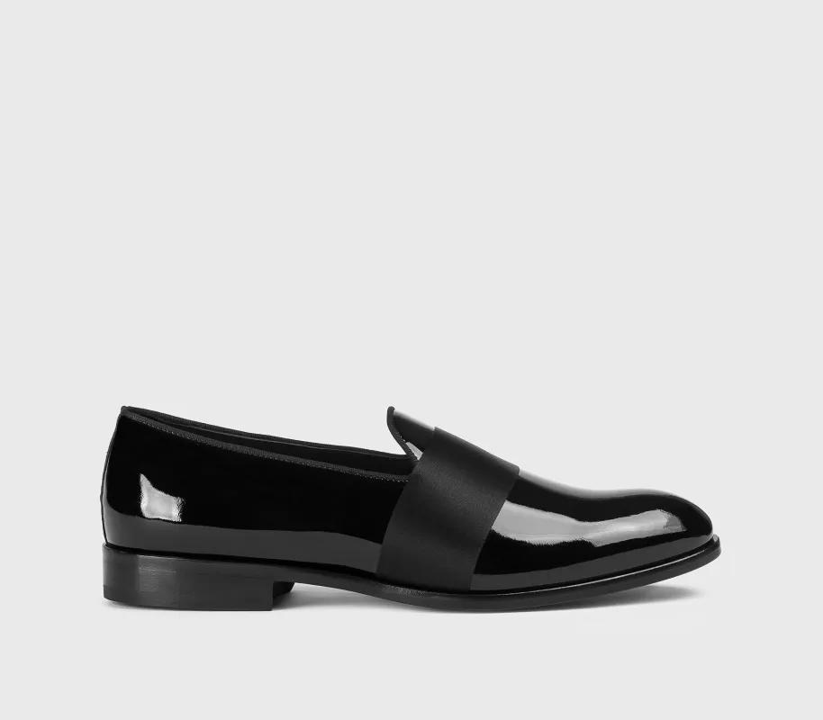 DU3530RENNUF018NN00 - Mocassino pantofola con fascia in vernice nero made by Doucal's