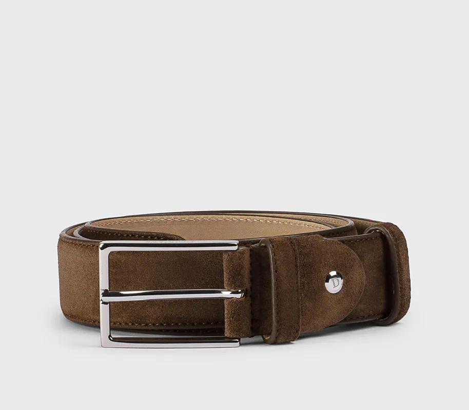 Cintura regolabile in suede havana made by Doucal's