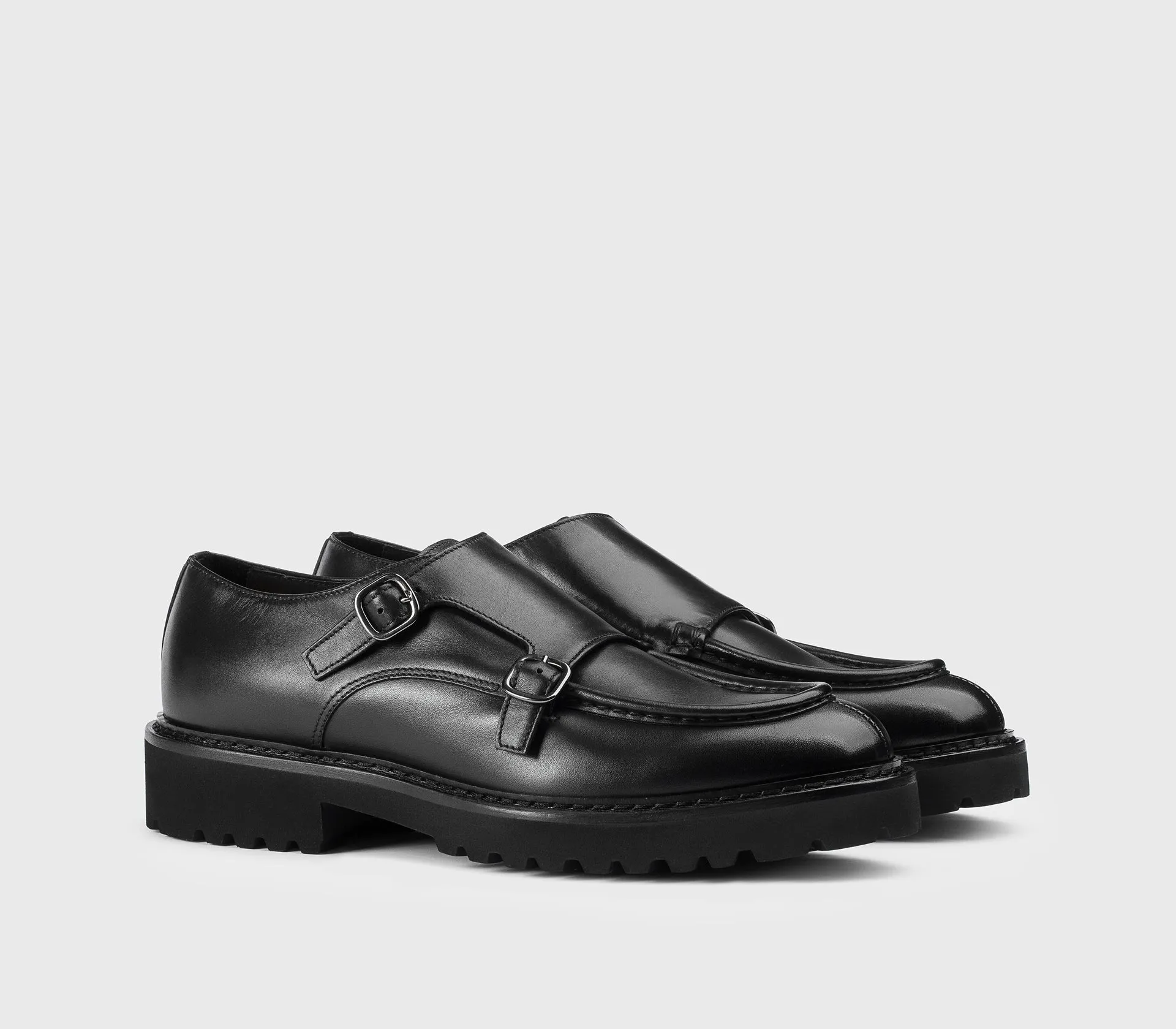 DU2738PHILUF159NN00 - Doppia fibbia in pelle nera sold by Doucal's product image thumbnail 3