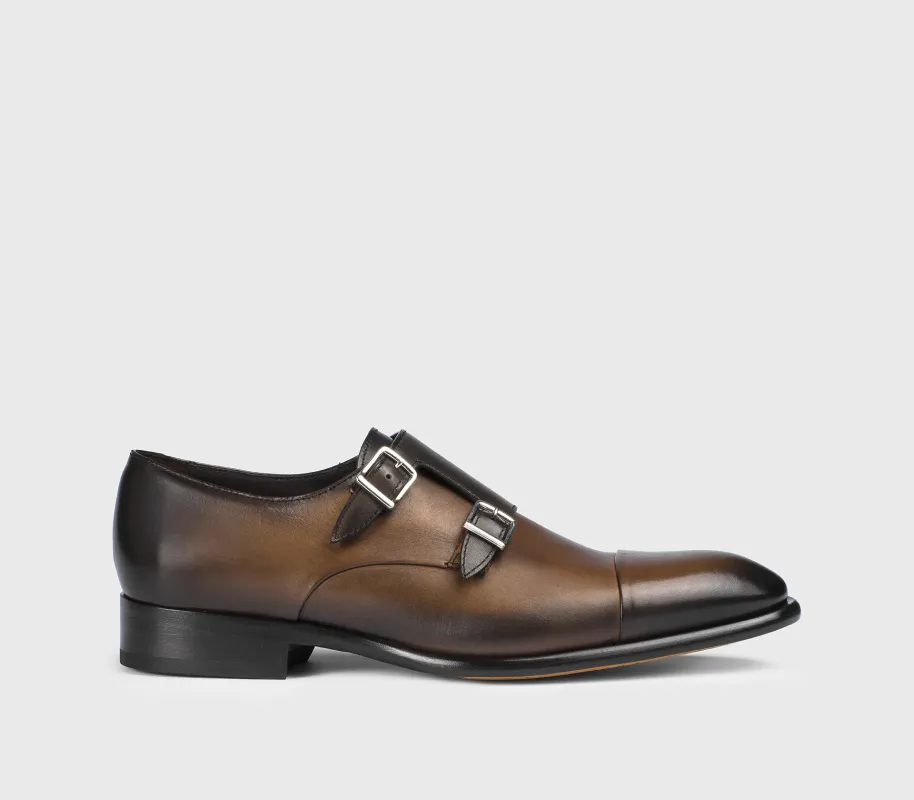 DU2743BERNUF159TM45 - Doppia fibbia in pelle marrone "wood" made by Doucal's