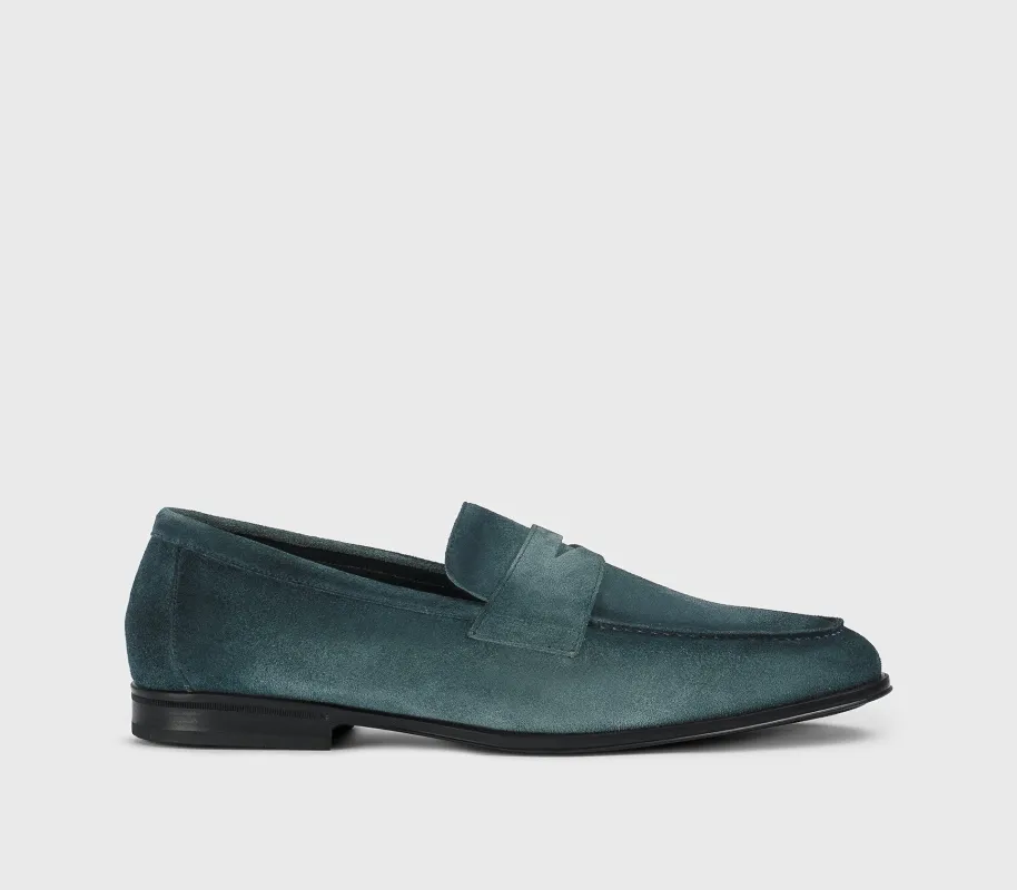DU3382NOTTUY260NB34 - Mocassino in suede blu "horizon" made by Doucal's