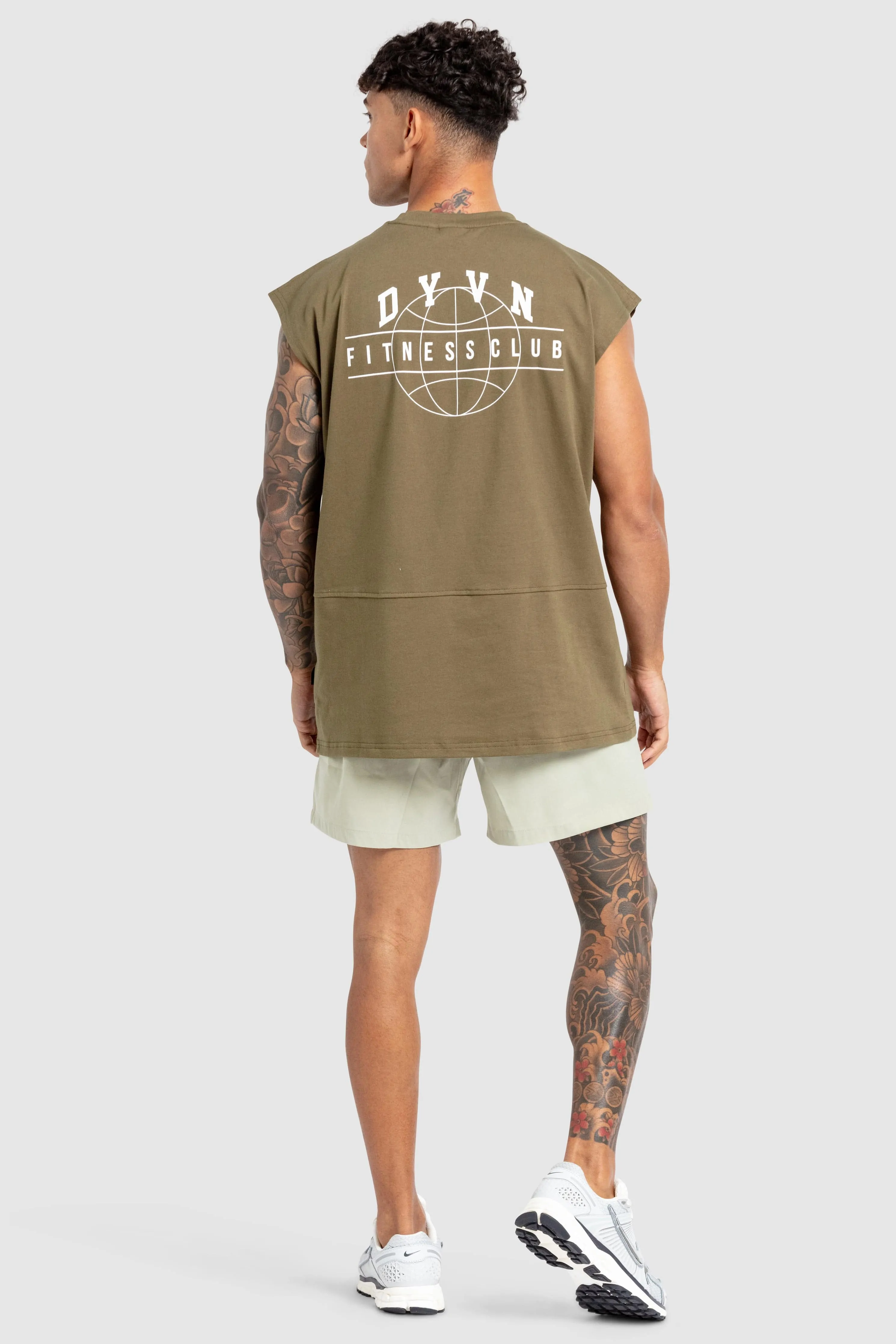 DYVN' Fitness Club Cut Off Tank - Army Green sold by DOYOUEVEN product image thumbnail 4