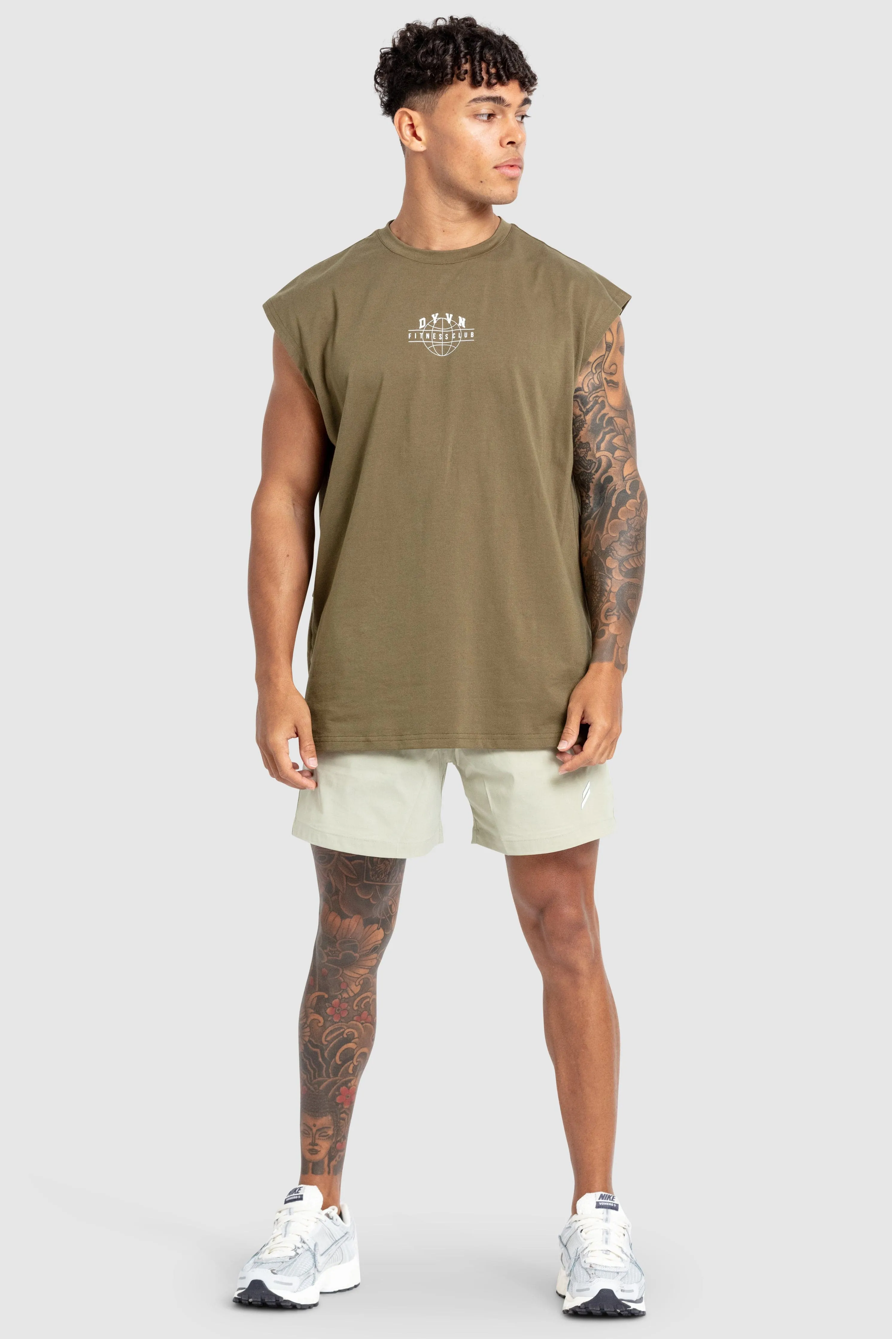DYVN' Fitness Club Cut Off Tank - Army Green sold by DOYOUEVEN product image thumbnail 2