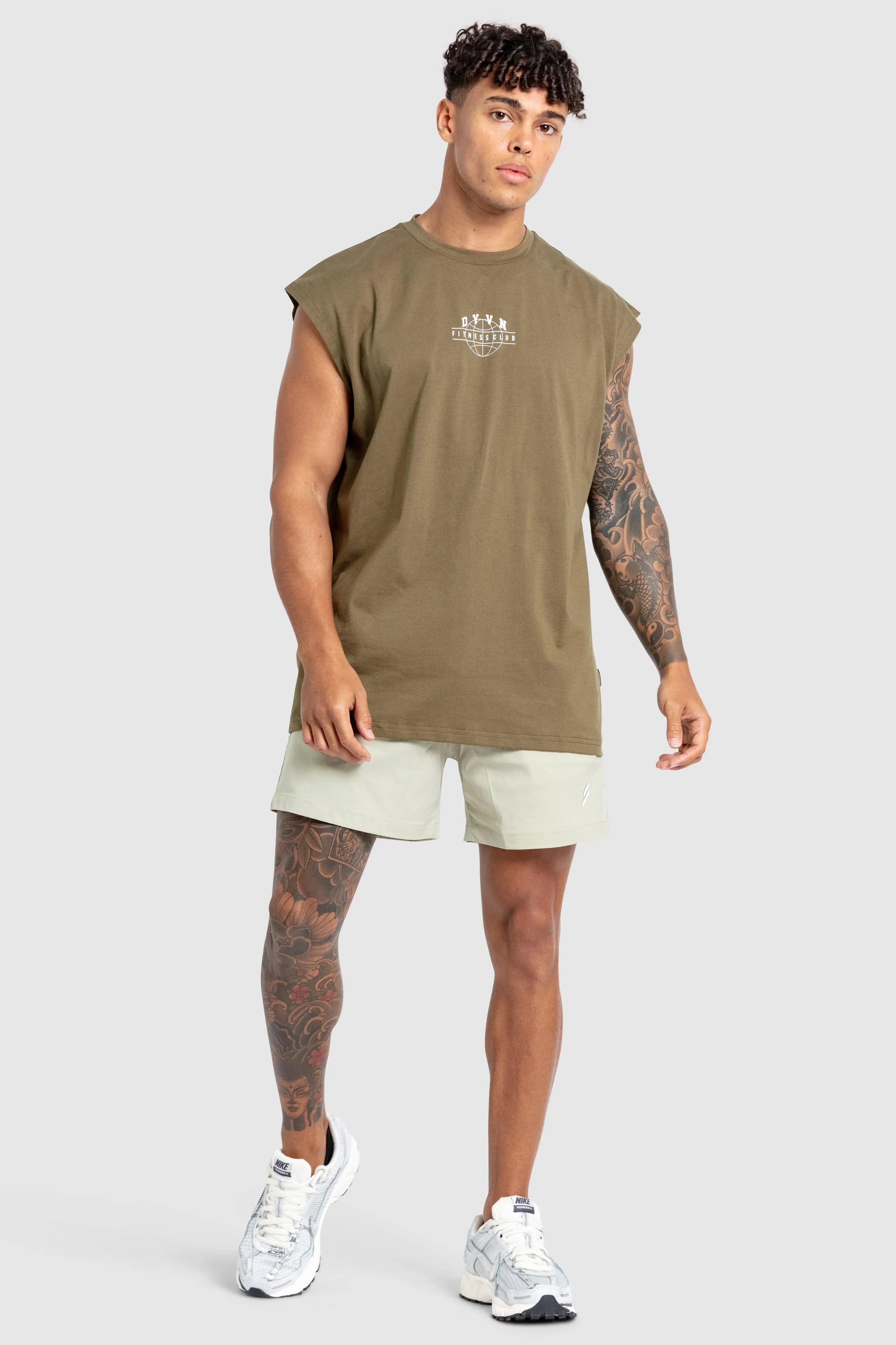 DYVN' Fitness Club Cut Off Tank - Army Green sold by DOYOUEVEN product image thumbnail 5