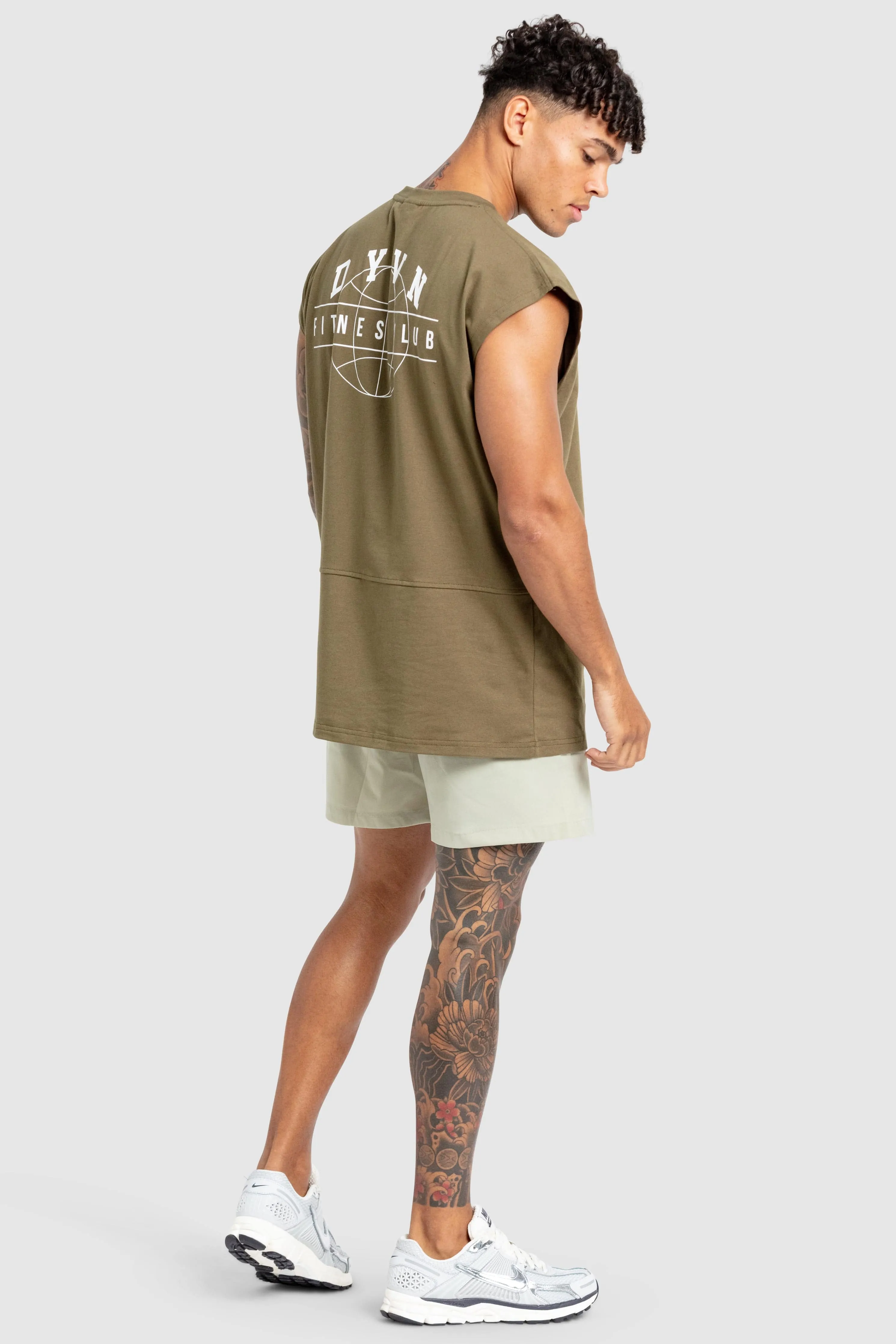DYVN' Fitness Club Cut Off Tank - Army Green sold by DOYOUEVEN product image thumbnail 3