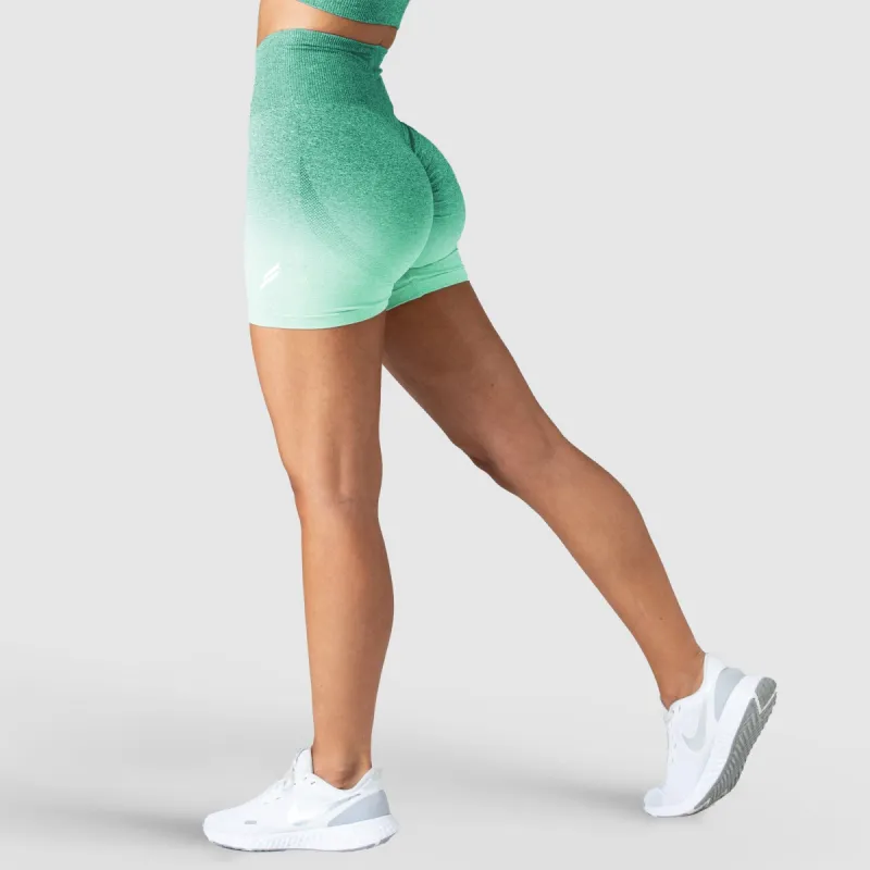 Ombre Scrunch Seamless Shorts - Green sold by DOYOUEVEN