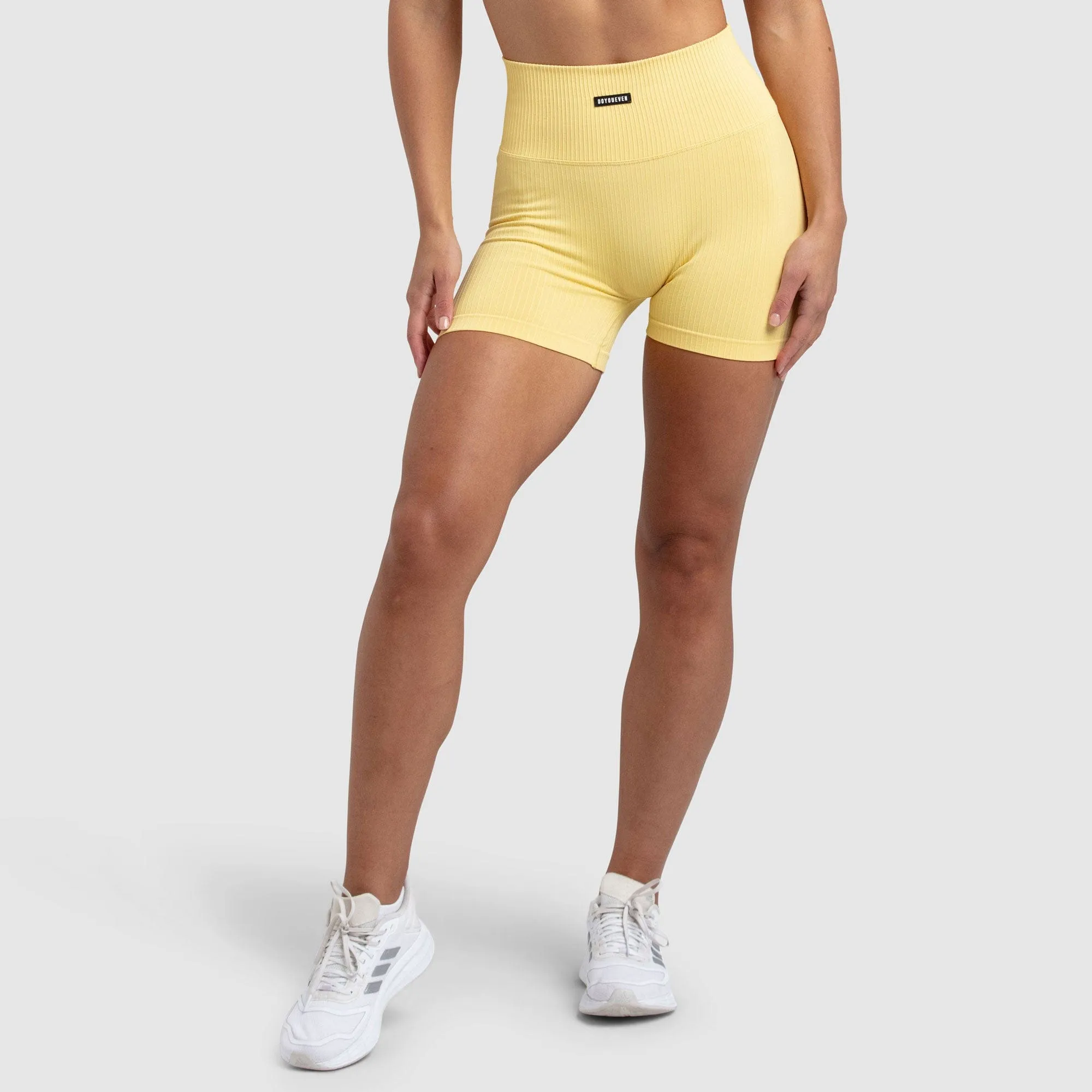 Ribbed Seamless Shorts - Canary Yellow sold by DOYOUEVEN