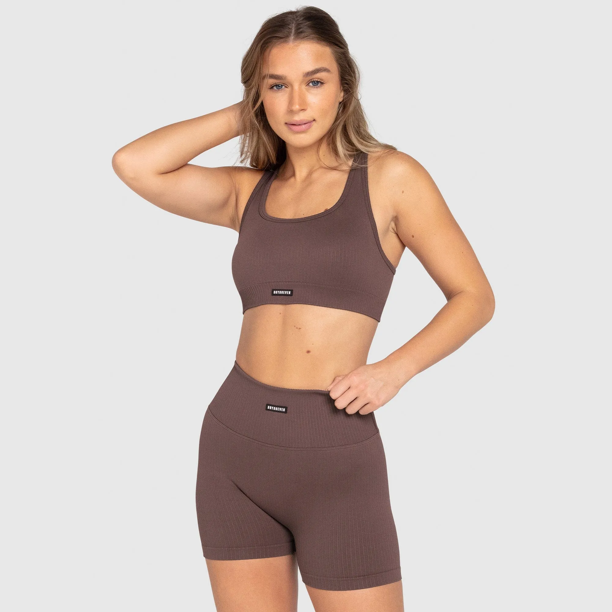 Ribbed Seamless Crop - Espresso Brown sold by DOYOUEVEN