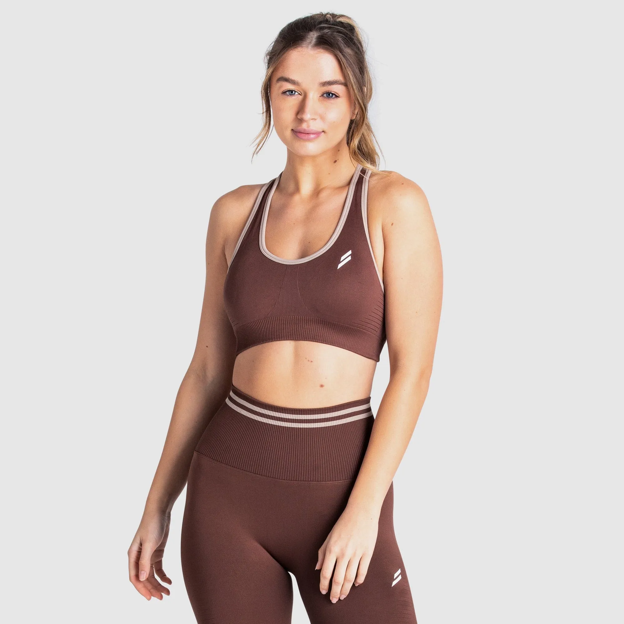 DYE Scrunch Seamless Crop - Chocolate Brown sold by DOYOUEVEN