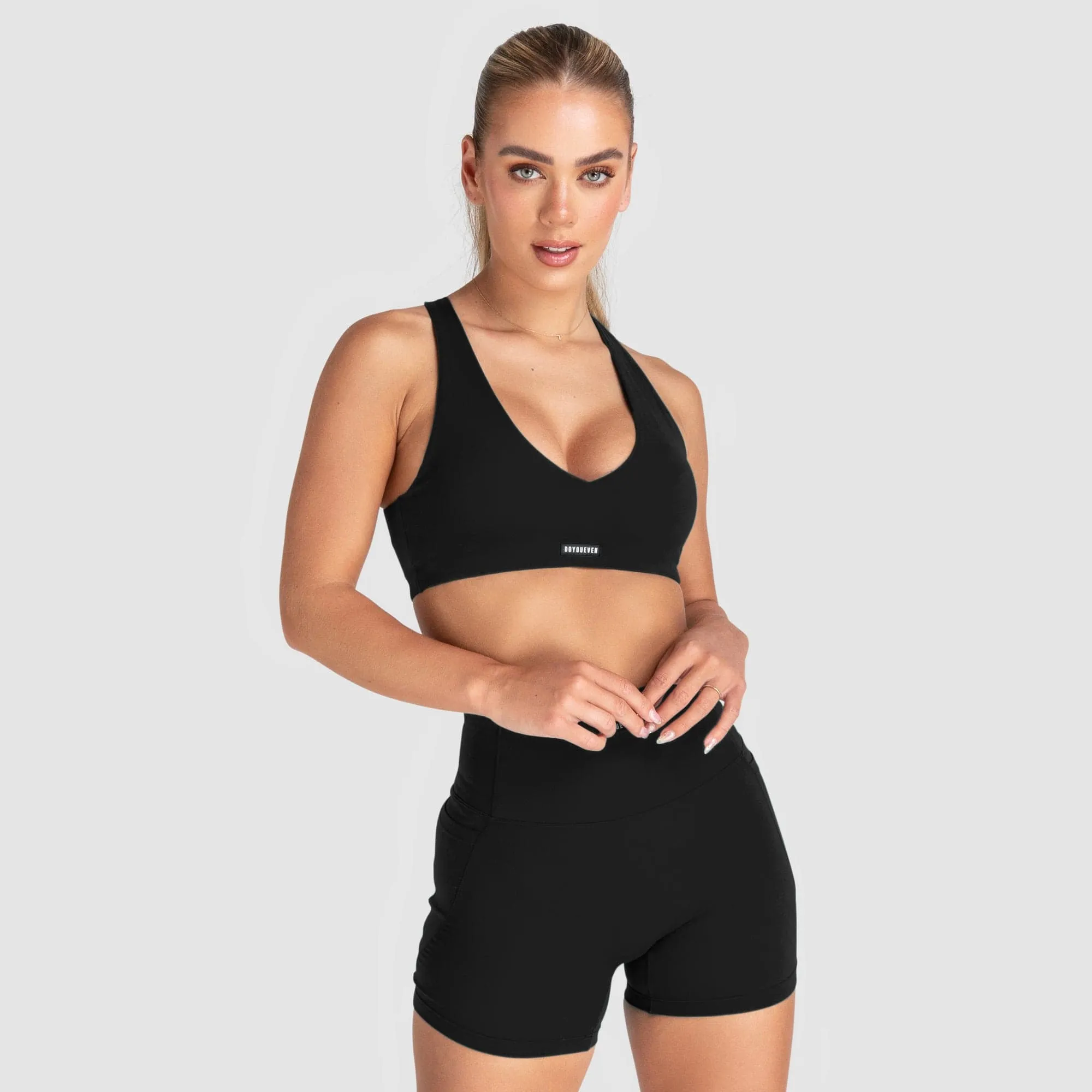 Desire V-Neck Crop - Black sold by DOYOUEVEN