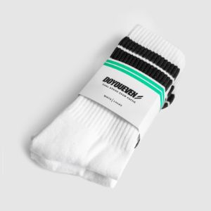 Dual Stripe Crew Socks 3pk - White sold by DOYOUEVEN