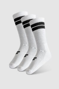 Dual Stripe Crew Socks 3pk - White sold by DOYOUEVEN