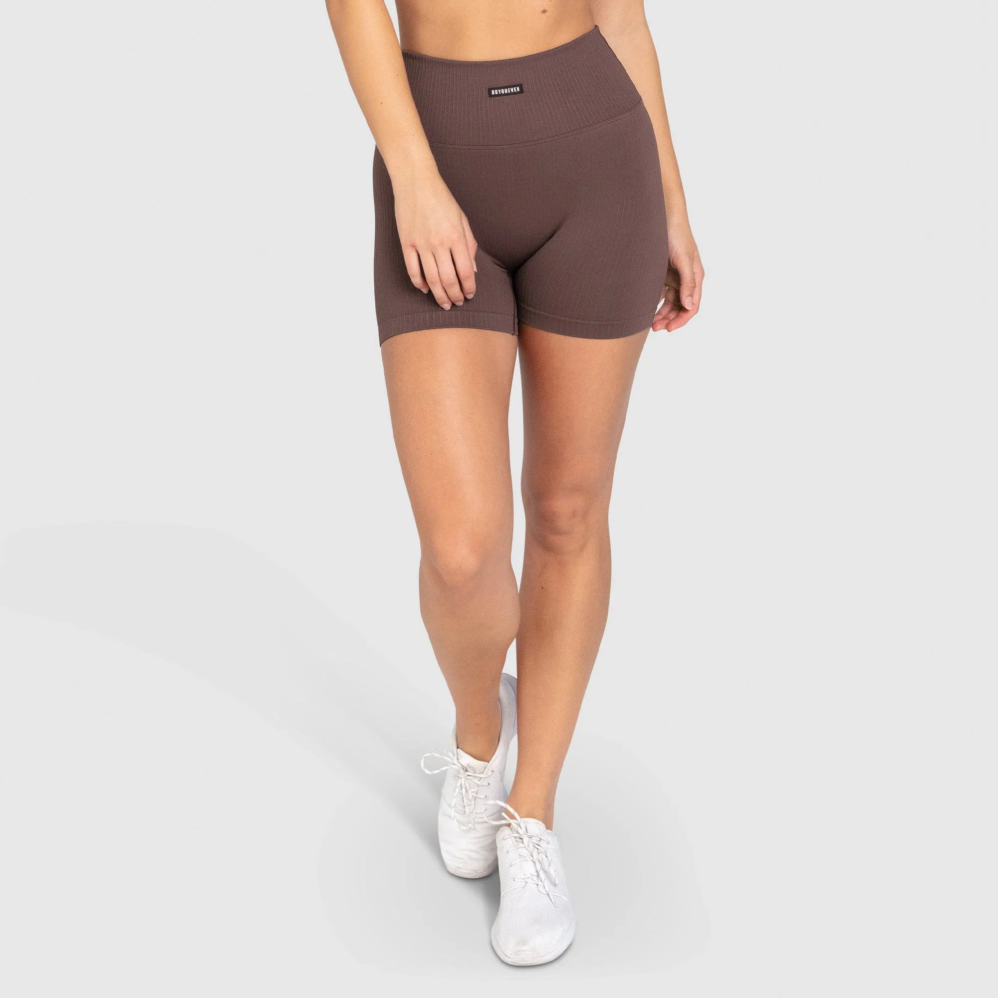 Ribbed Seamless Shorts - Espresso Brown sold by DOYOUEVEN