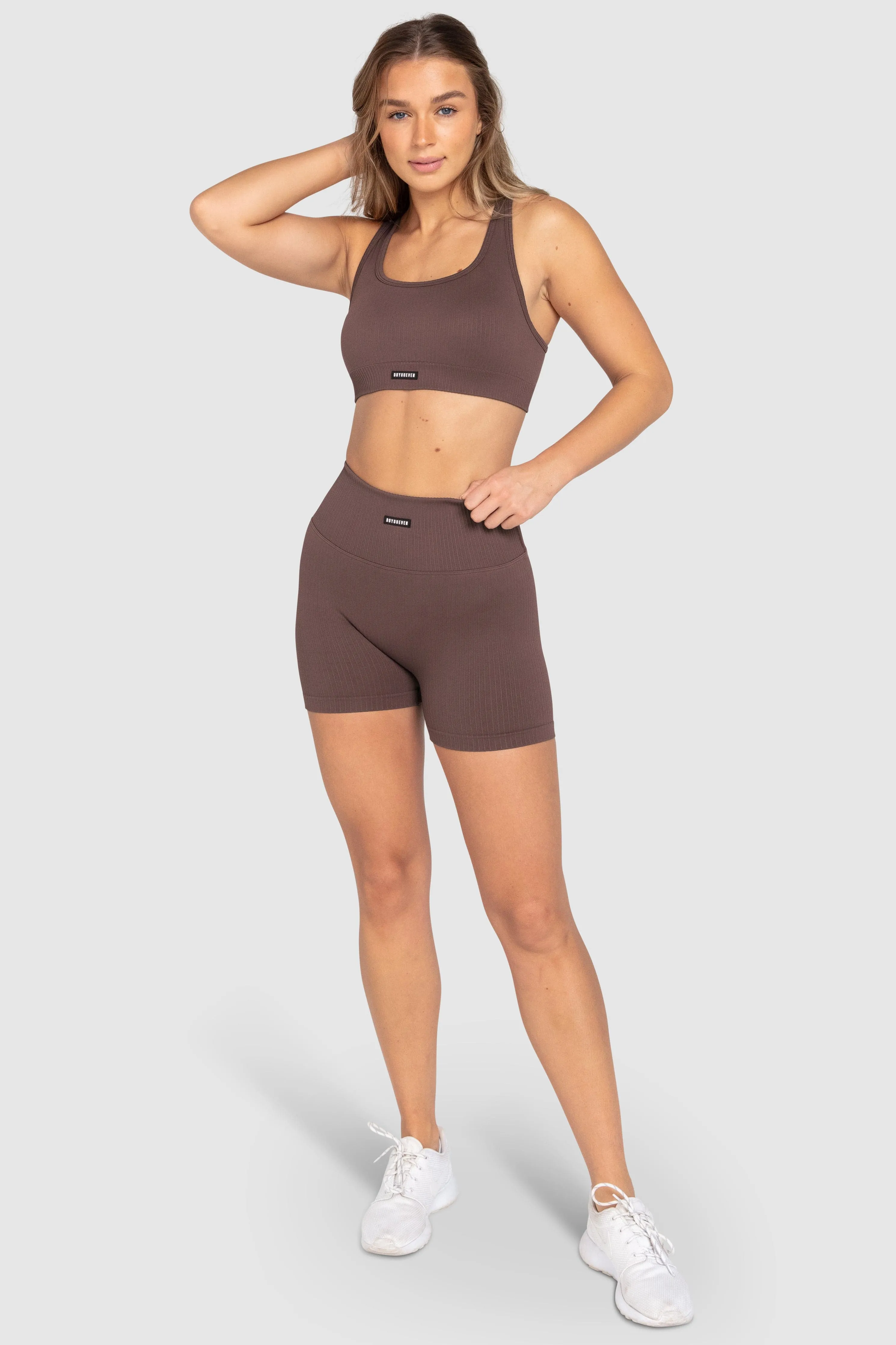 Ribbed Seamless Shorts - Espresso Brown sold by DOYOUEVEN product image thumbnail 2