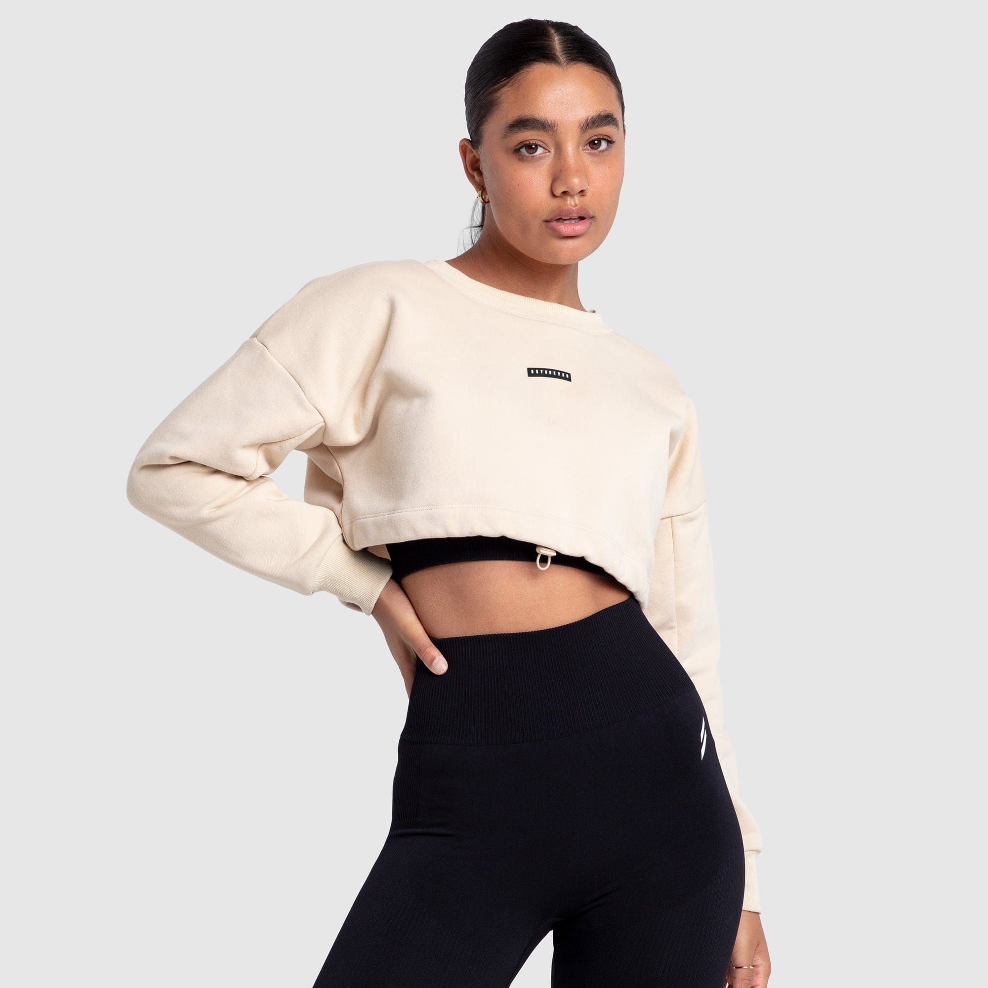 Everyday Cropped Jumper - Beige sold by DOYOUEVEN