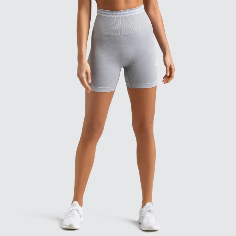 DYE Scrunch Seamless Shorts - Grey Marl sold by DOYOUEVEN
