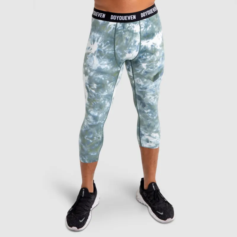 Compfit Tie Dye 3/4 Tights - Moss Green sold by DOYOUEVEN