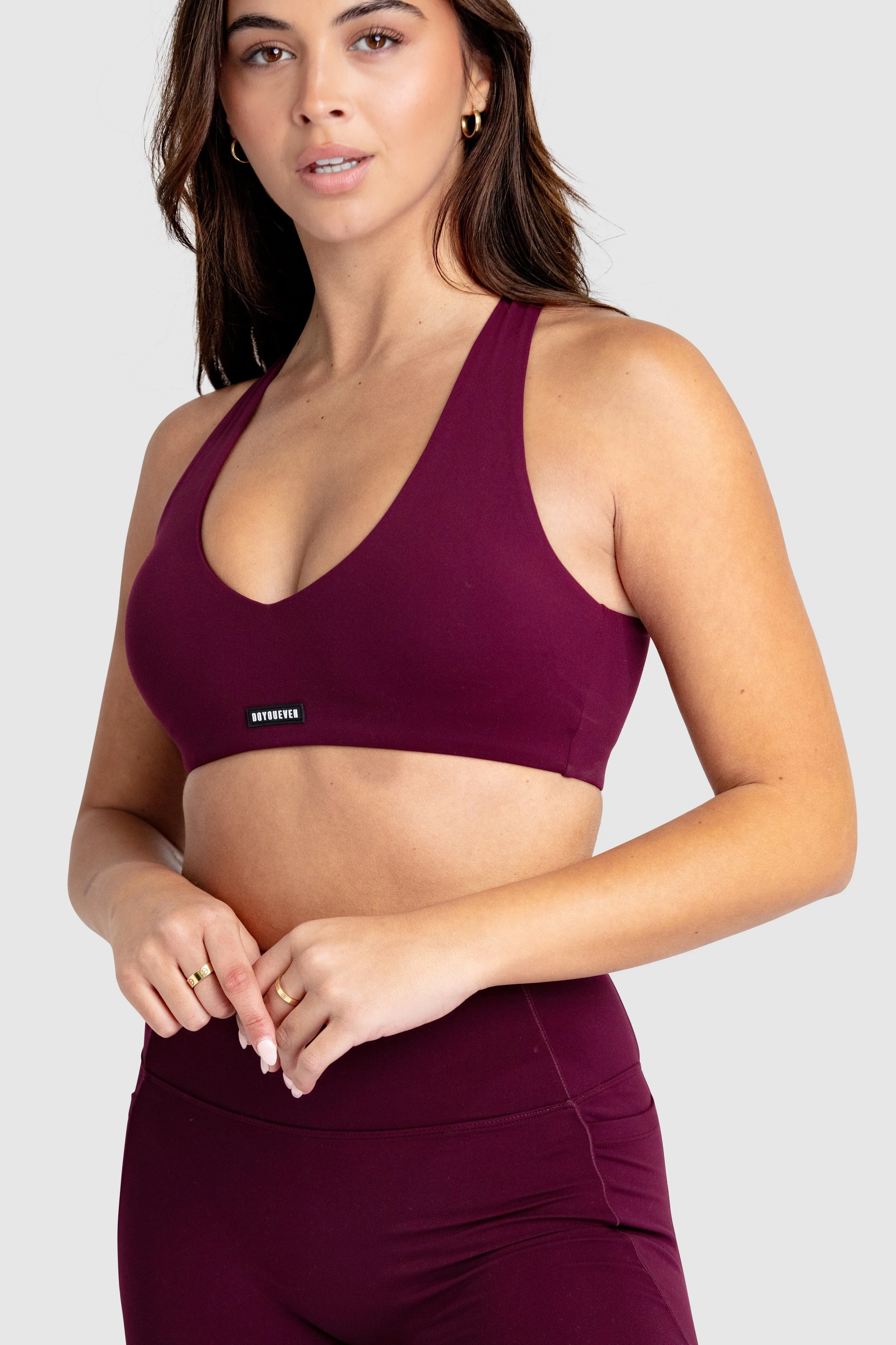 Desire V-Neck Crop - Wine Red sold by DOYOUEVEN product image thumbnail 3