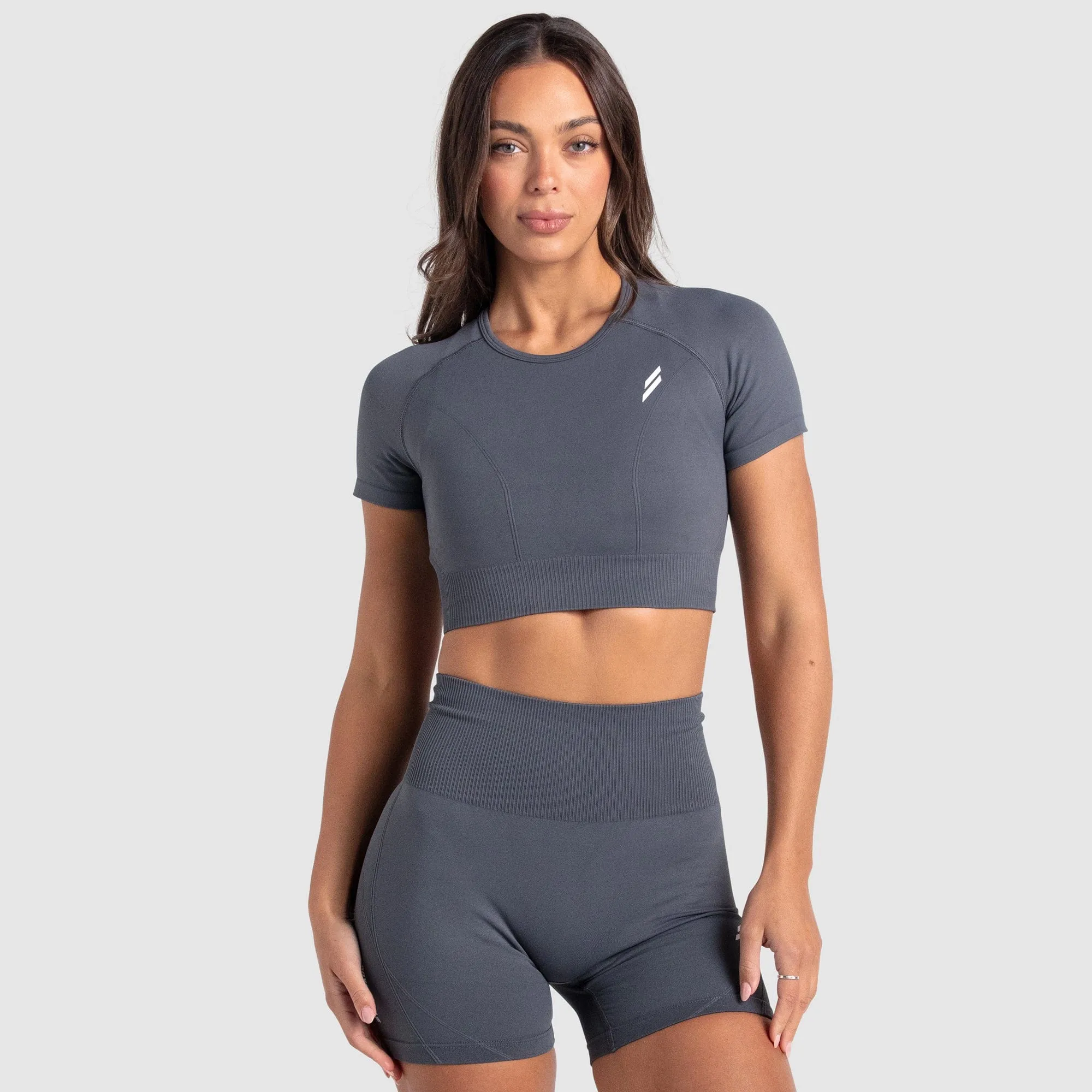 Hyperflex 2 Cropped Tee - Charcoal sold by DOYOUEVEN