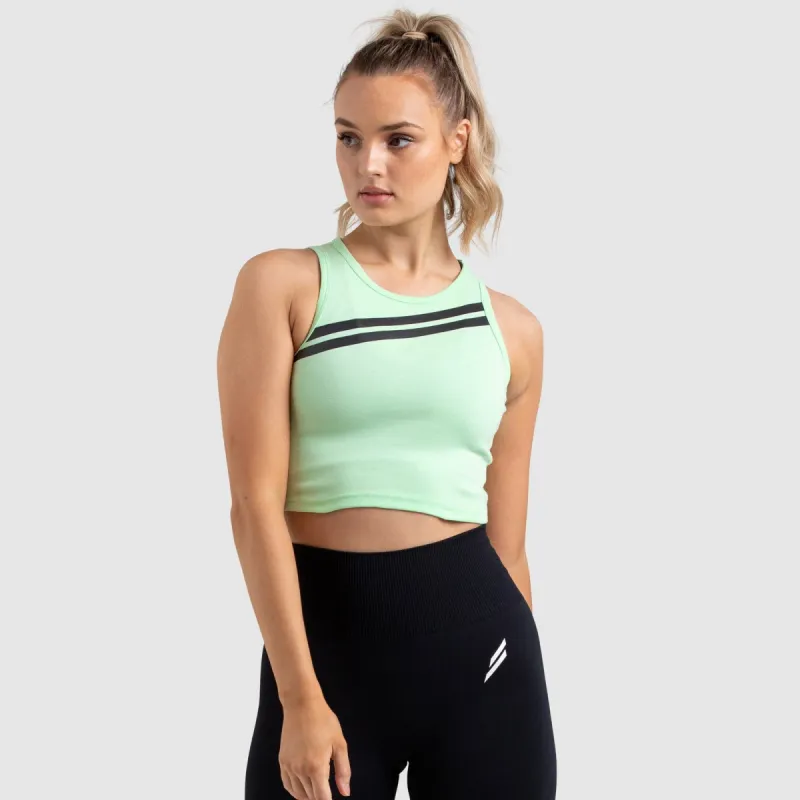 Dual Stripe Cropped Tank - Lime sold by DOYOUEVEN