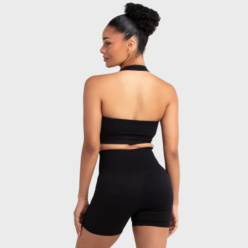 Hyperflex 2 Halter Neck Crop - Jet Black sold by DOYOUEVEN