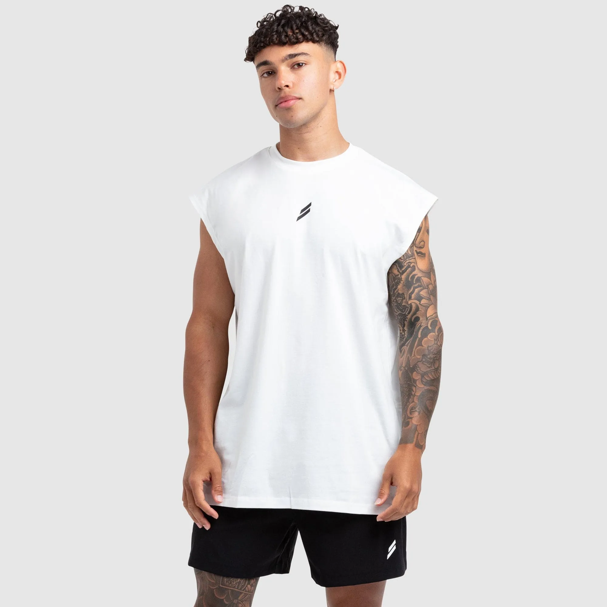 Mark Oversize Cutoff Tank - White sold by DOYOUEVEN