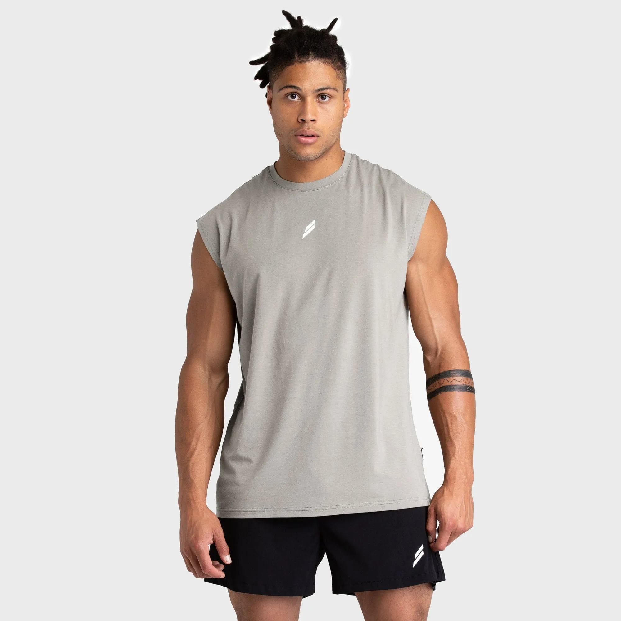 Mark Oversize Cutoff Tank - Grey sold by DOYOUEVEN