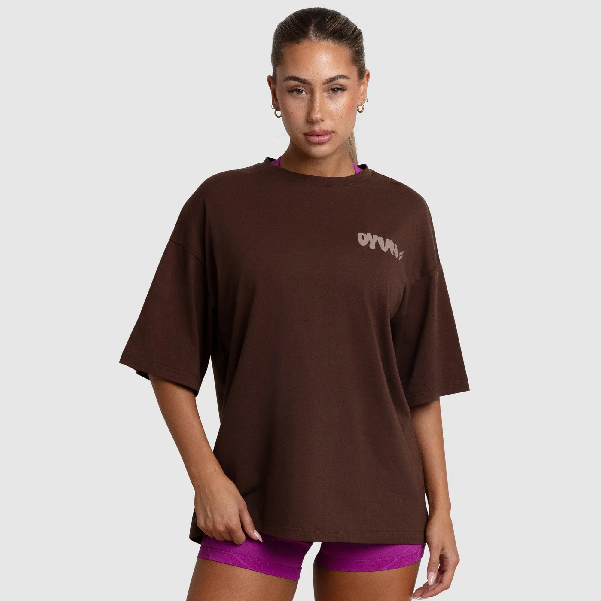 Oversize Lifting Club Tee - Espresso Brown sold by DOYOUEVEN