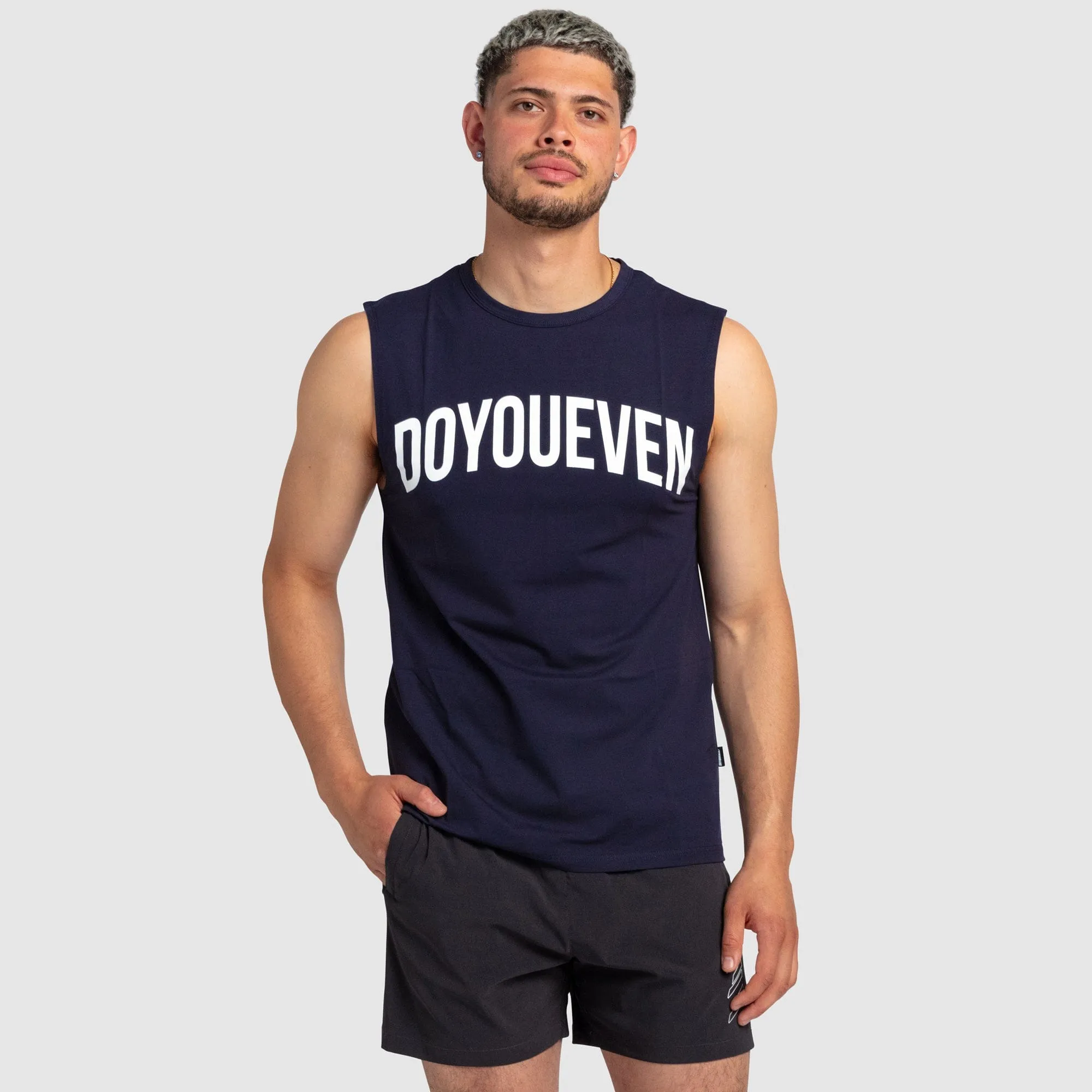 Power Muscle Tank - Navy sold by DOYOUEVEN