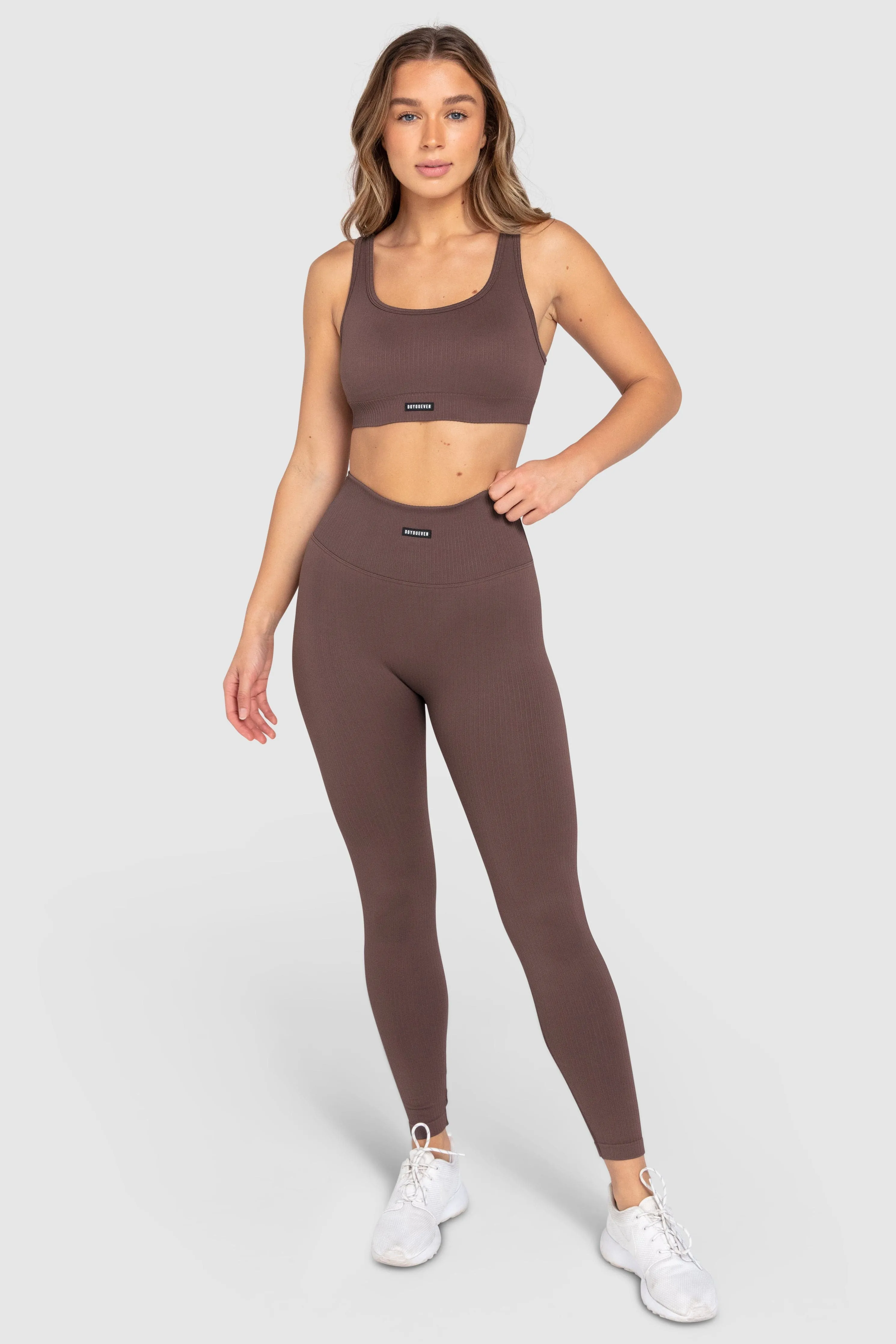 Ribbed Seamless Leggings - Espresso Brown sold by DOYOUEVEN product image thumbnail 2