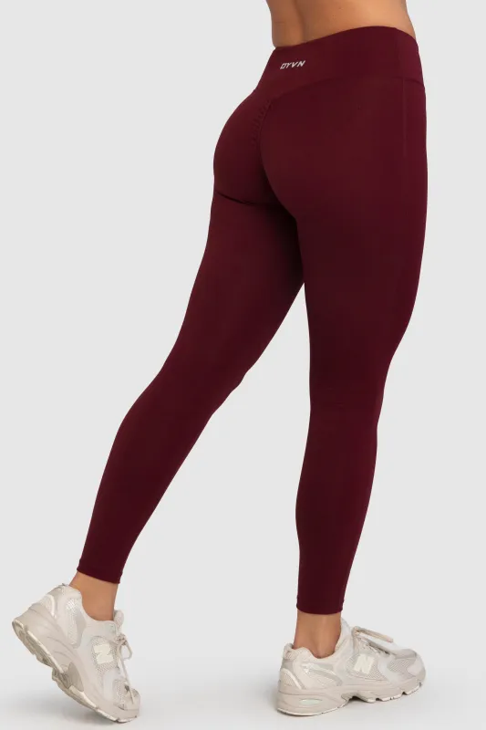 Aura Invisible Scrunch Leggings - Dark Cherry sold by DOYOUEVEN