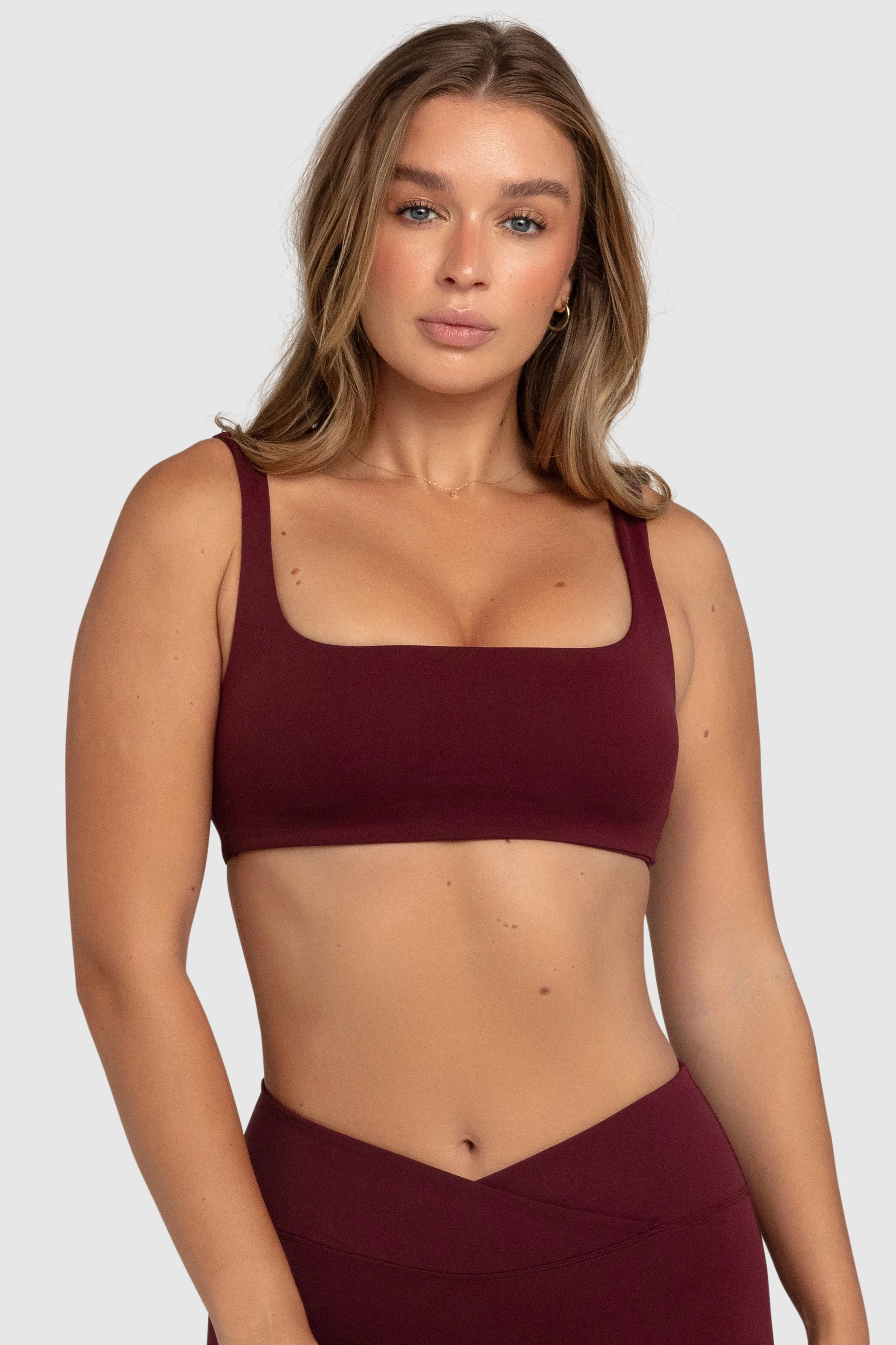 Aura Box-Cut Crop - Dark Cherry sold by DOYOUEVEN product image thumbnail 2
