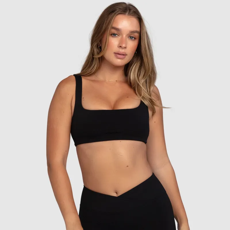 Aura Box-Cut Crop - Black sold by DOYOUEVEN