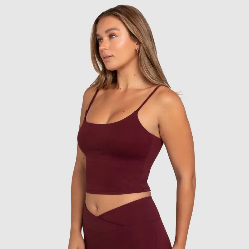 Aura Strappy Tank - Dark Cherry sold by DOYOUEVEN