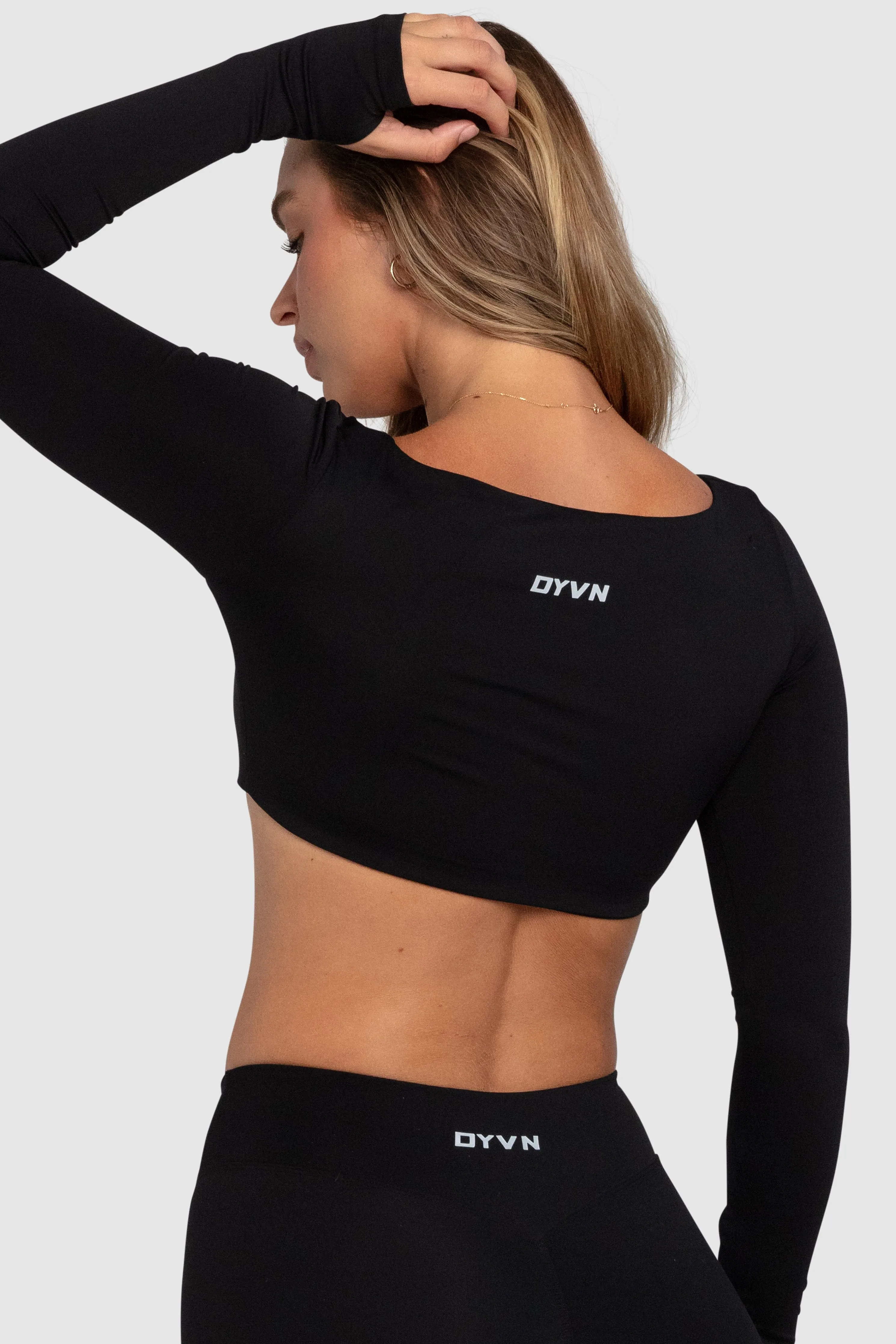 Aura Box-Cut Cropped Long Sleeve - Black sold by DOYOUEVEN product image thumbnail 5