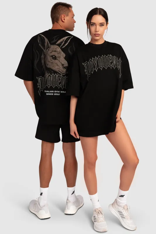 The Roo Heavyweight Oversize Tee - Black made by DOYOUEVEN