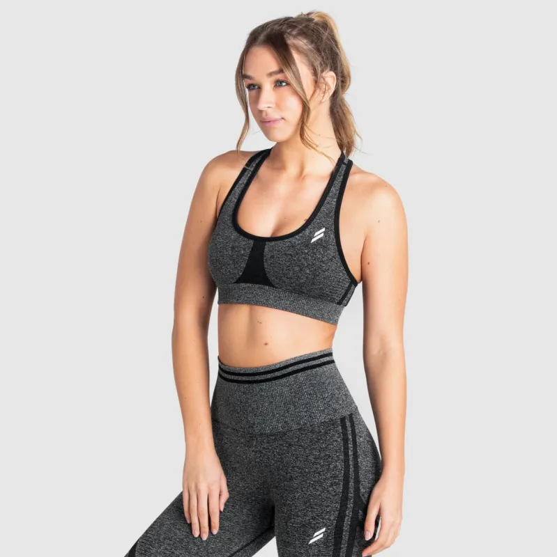 DYE Scrunch Seamless Crop - Black Marl sold by DOYOUEVEN