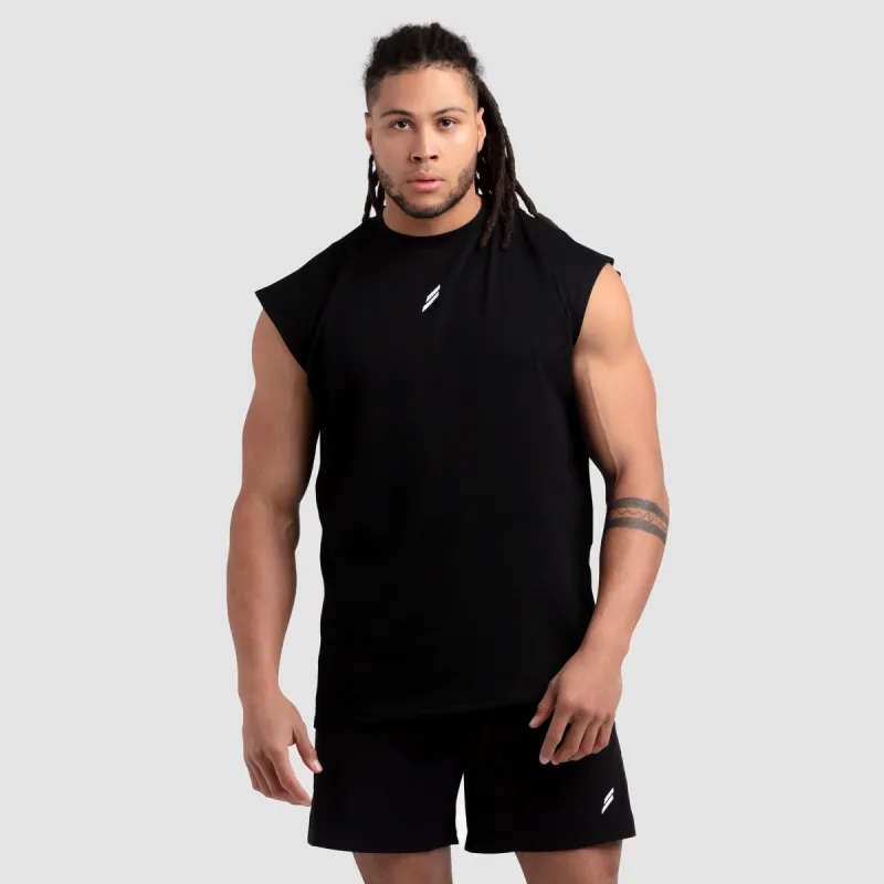 Mark Oversize Cutoff Tank - Black sold by DOYOUEVEN