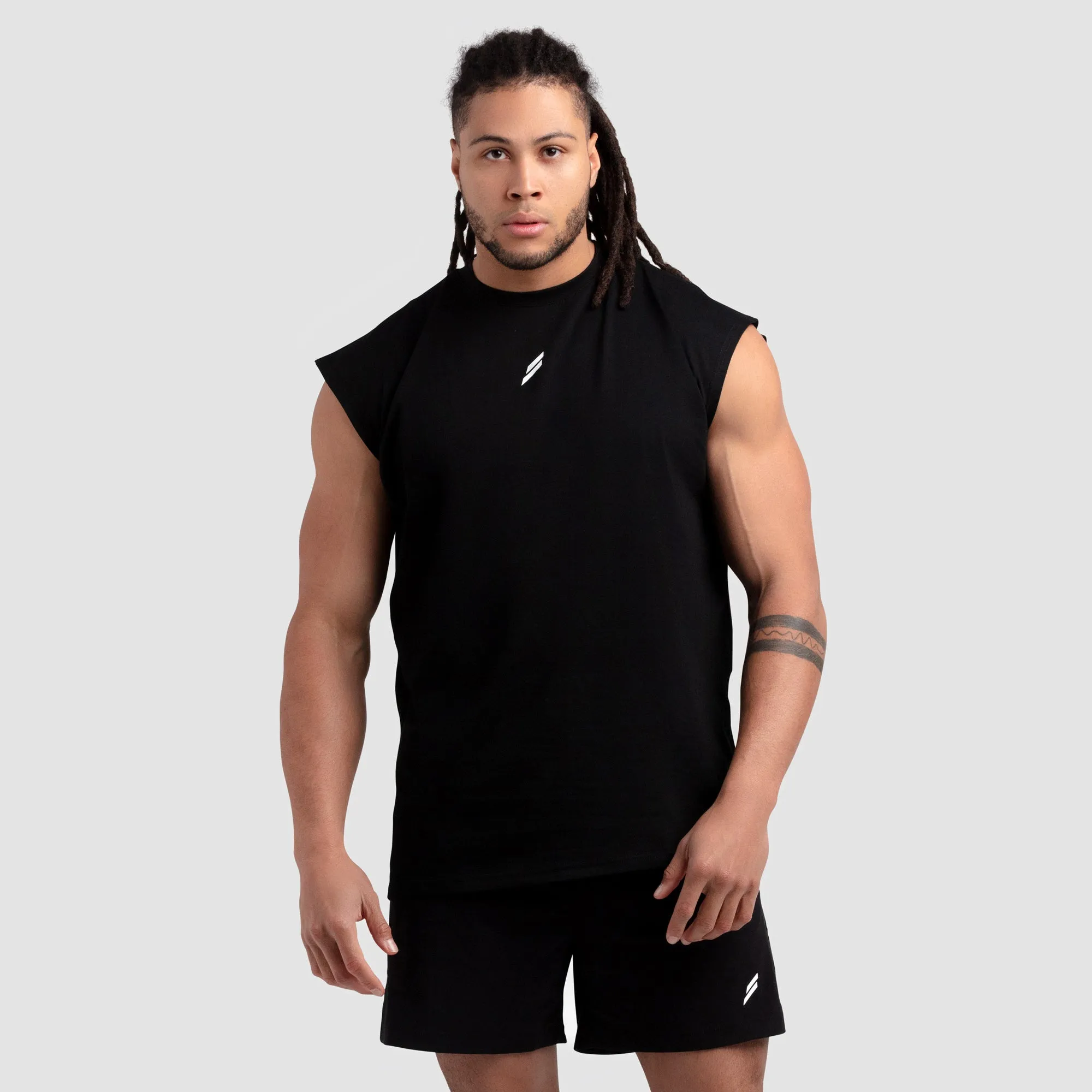 Mark Oversize Cutoff Tank - Black sold by DOYOUEVEN