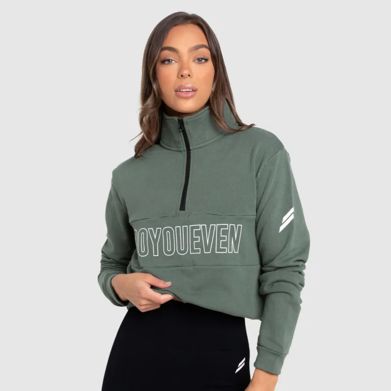 Essential ¼ Zip Jumper - Green sold by DOYOUEVEN