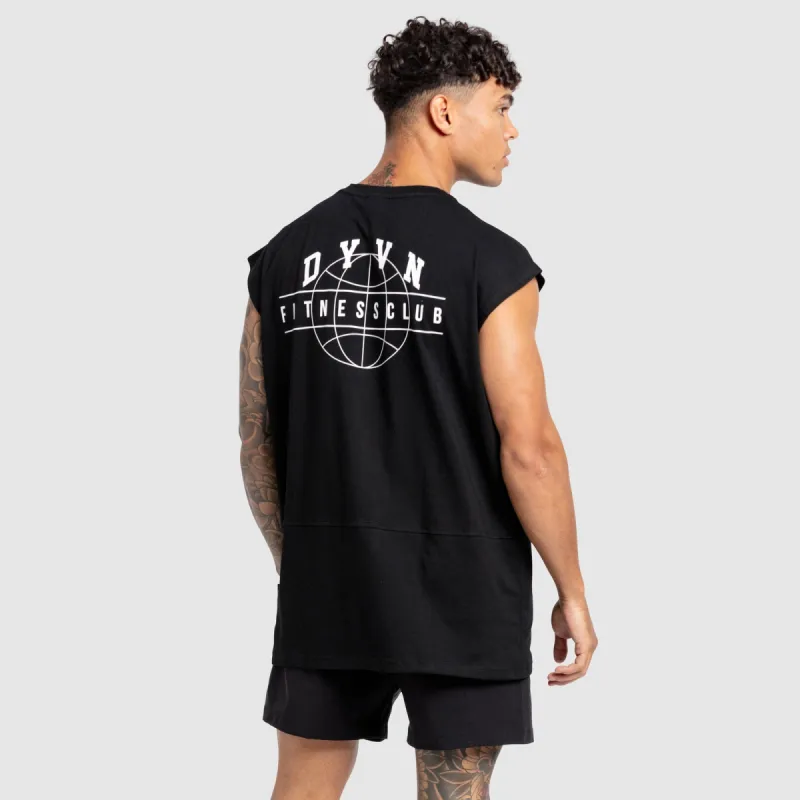 DYVN' Fitness Club Cut Off Tank - Black sold by DOYOUEVEN