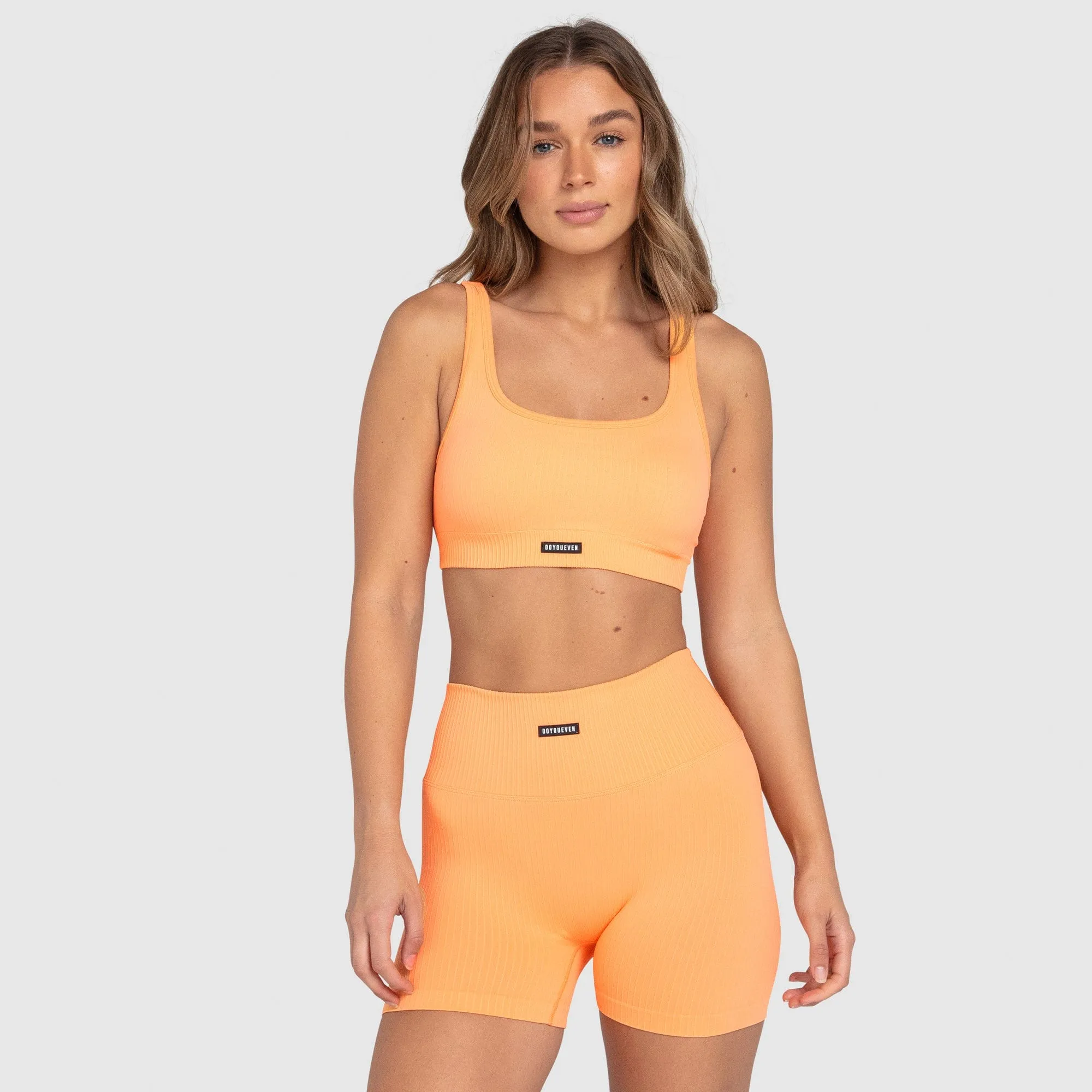 Ribbed Seamless Crop - Mango Orange sold by DOYOUEVEN