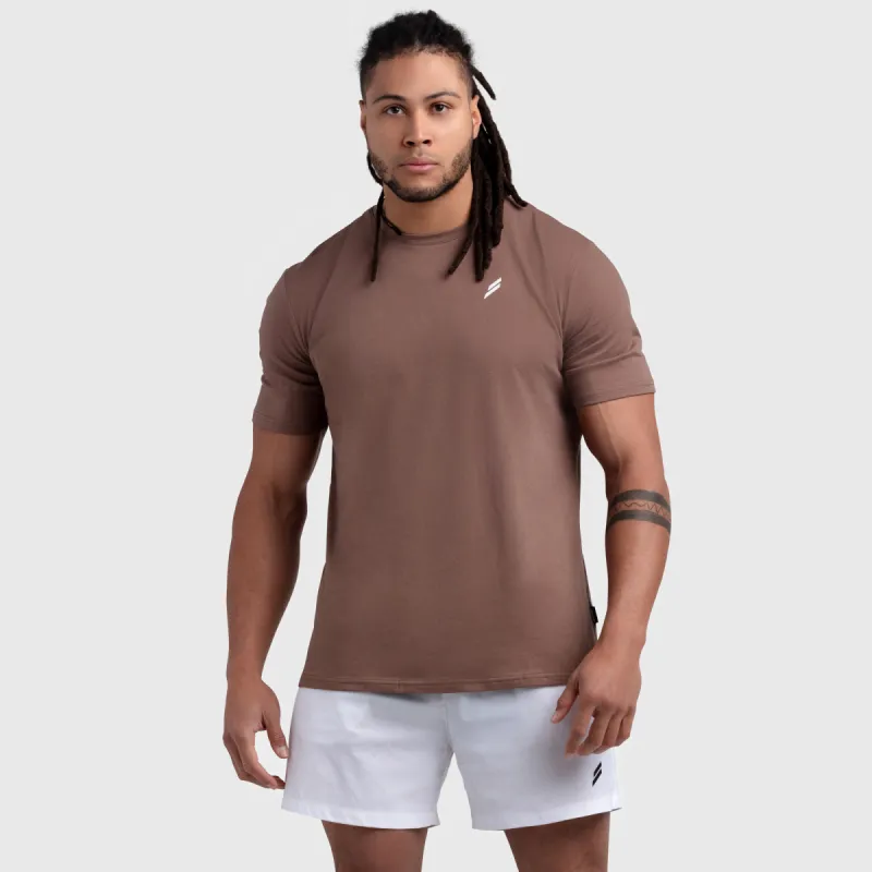 Essential Regular Fit Tee - Choc Brown sold by DOYOUEVEN