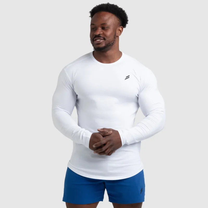 Mark Drop Long Sleeve - White sold by DOYOUEVEN